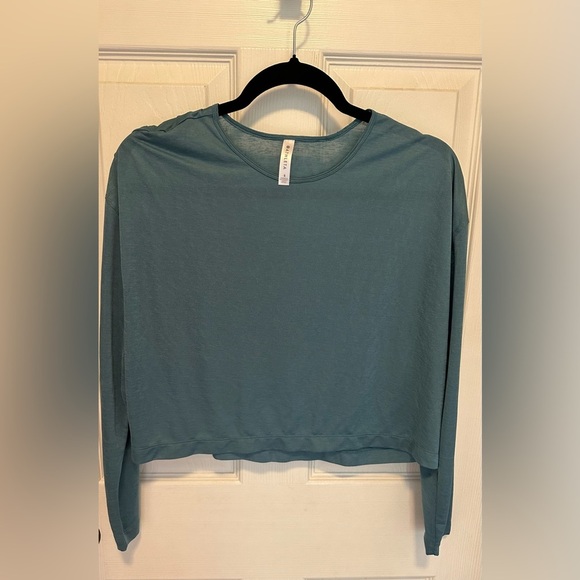 Athleta Vapor Long Sleeve Top Green Small - Picture 2 of 6